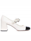 Leather Pumps Ivory Black - MIU MIU - BALAAN 1