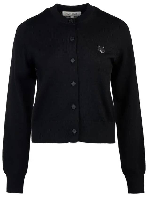 Bold Fox Head Patch Regular Cardigan Black - MAISON KITSUNE - BALAAN 2