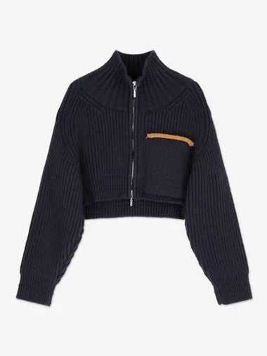 Jacquemus Le Arco Coat Zip up Knit Cardigan Navy 231KN1432243380SS23 - JACQUEMUS - BALAAN 1