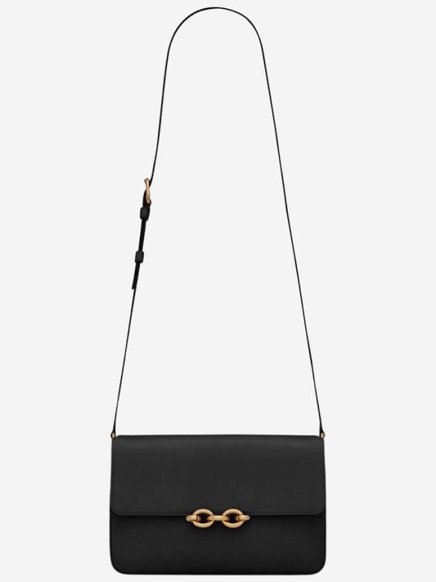 Le Maillon Smooth Leather Satchel Shoulder Bag Black - SAINT LAURENT - BALAAN 2