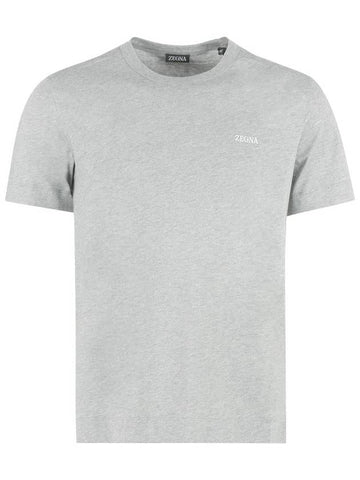 Zegna Logo Cotton T-Shirt - ERMENEGILDO ZEGNA - BALAAN 1