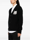 Fox Head Intarsia Comfort Cardigan Black - MAISON KITSUNE - BALAAN 3