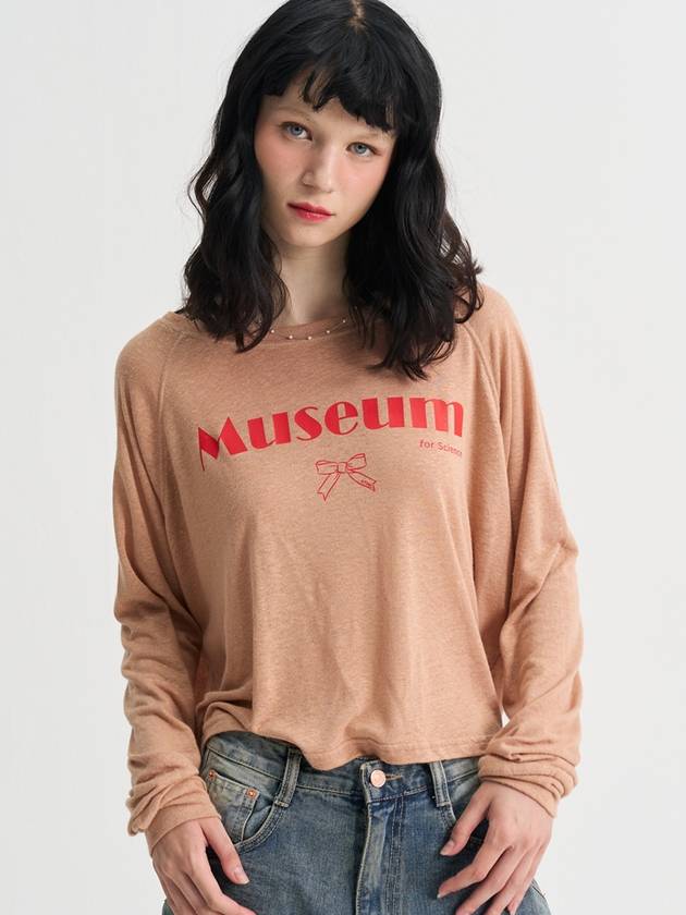 Jennie Linen Crop Raglan T Shirt Brown - SORRY TOO MUCH LOVE - BALAAN 2