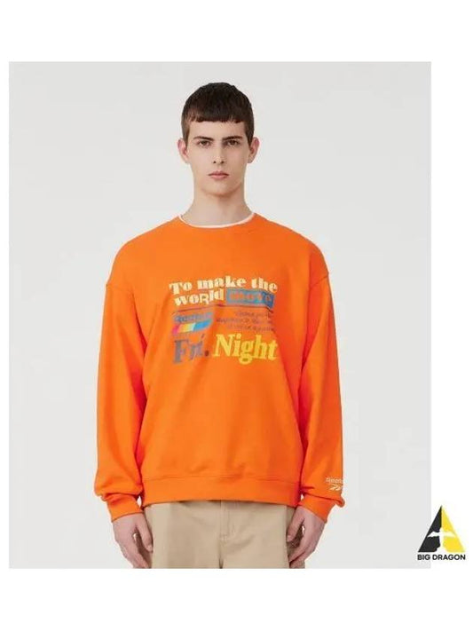 Vector 93 Archive Slogan Sweatshirt Orange - REEBOK - BALAAN 1