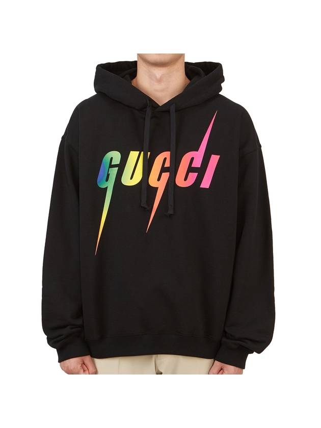 Men's Multicolor Logo Hoodie Black - GUCCI - BALAAN 2