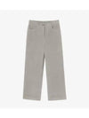 Women's Semi-Wide Corduroy Pants Light Grey - LACOSTE - BALAAN 2