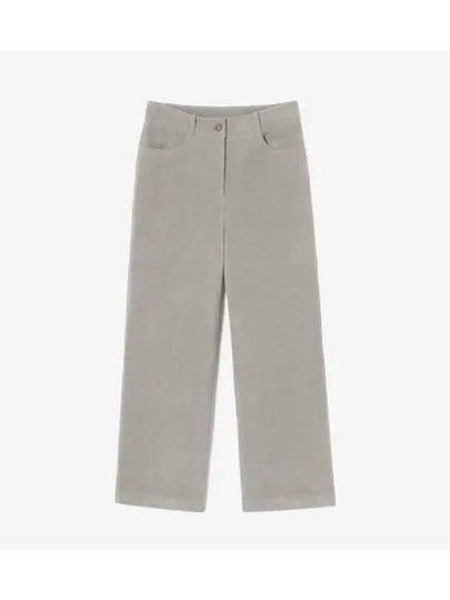 Women s semi wide corduroy pants light gray - LACOSTE - BALAAN 1