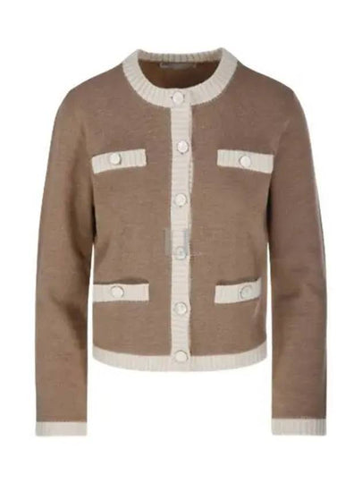 Kendra Cardigan Camel Heather French Cream - TORY BURCH - BALAAN 2