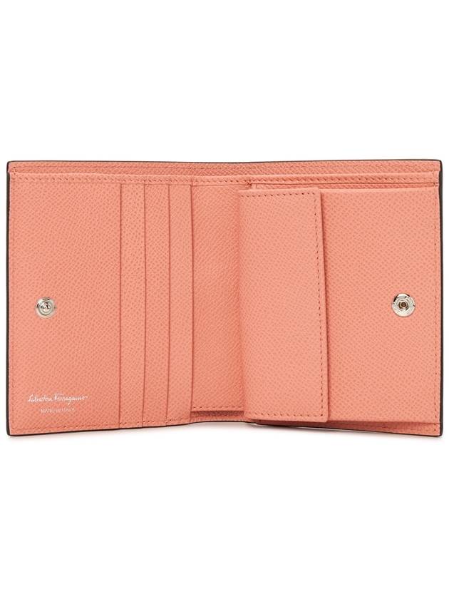 Gancini Compact Half Wallet Coral - SALVATORE FERRAGAMO - BALAAN 5