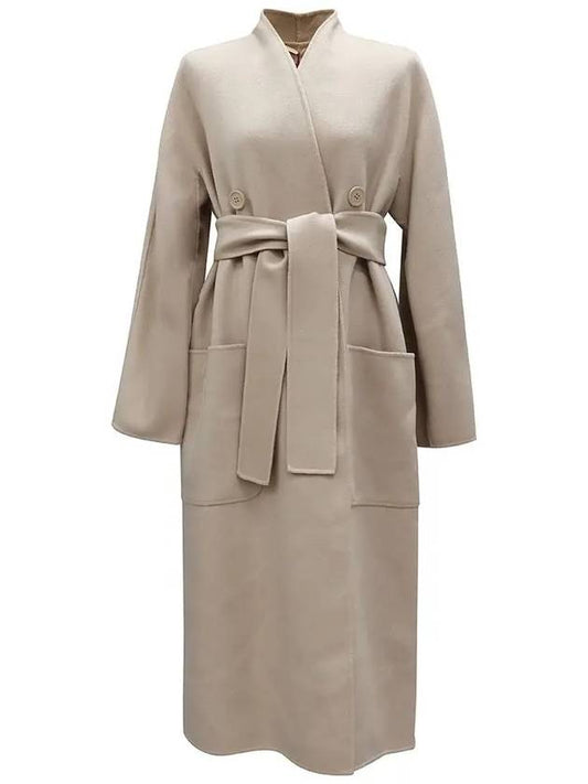 Pasec Double Breasted Wool Cashmere Coat Powder - MAX MARA - BALAAN 2