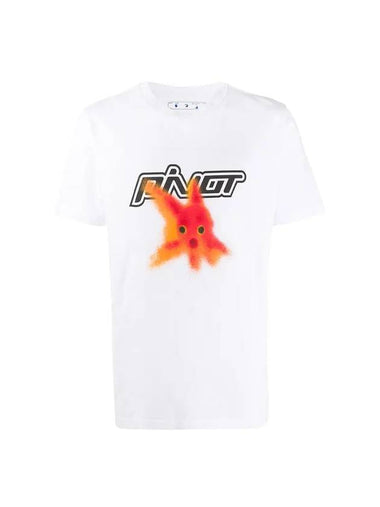 Gold Fish Print Short Sleeve T-Shirt White - OFF WHITE - BALAAN 1