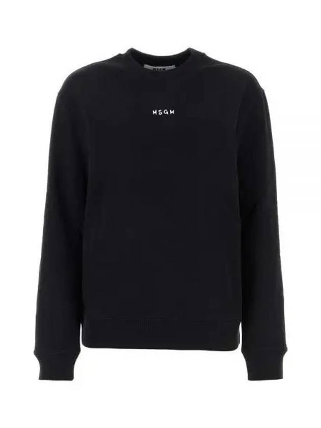 Micro Logo Print Sweatshirt Black - MSGM - BALAAN 2