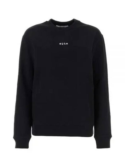 Micro Logo Print Sweatshirt Black - MSGM - BALAAN 2