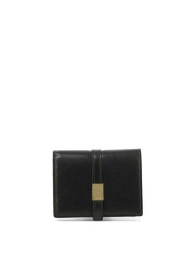 Strap Leather Half Wallet Black - MARNI - BALAAN 2