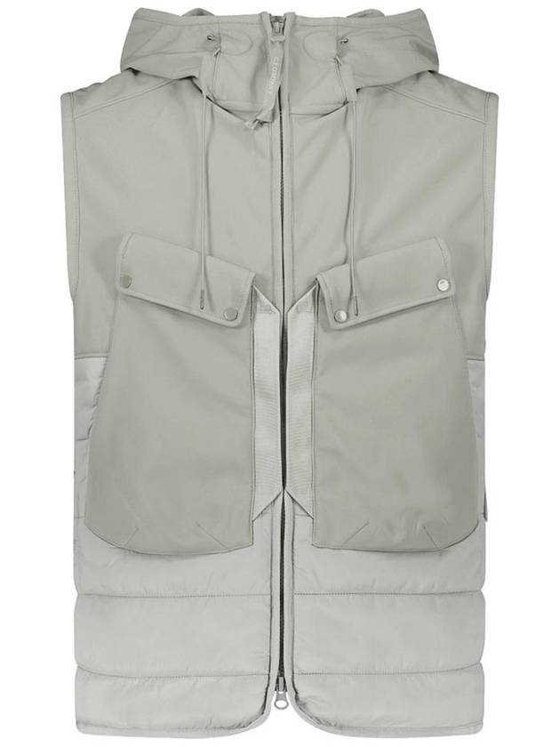 Shell R Mix Goggle Hooded Padded Vest Sage - CP COMPANY - BALAAN 3