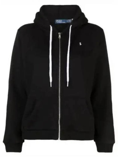 Embroidered Logo Pony Zip-Up Hoodie Black - POLO RALPH LAUREN - BALAAN 2