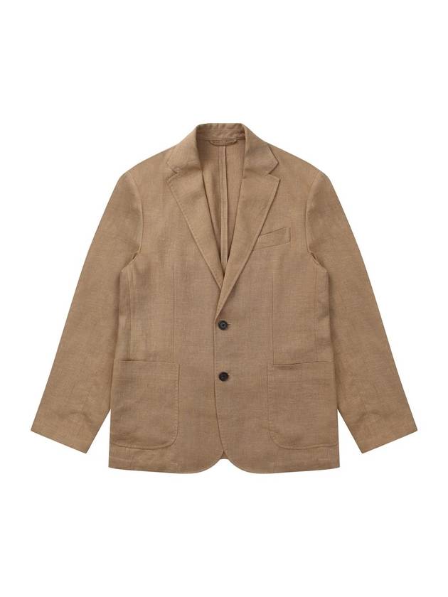 Men's Linen Out Pocket Jacket Light Brown - SOLEW - BALAAN 2