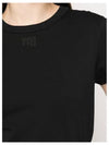 Logo Shrunken Cotton Jersey Short Sleeve T-Shirt Black - ALEXANDER WANG - BALAAN 3