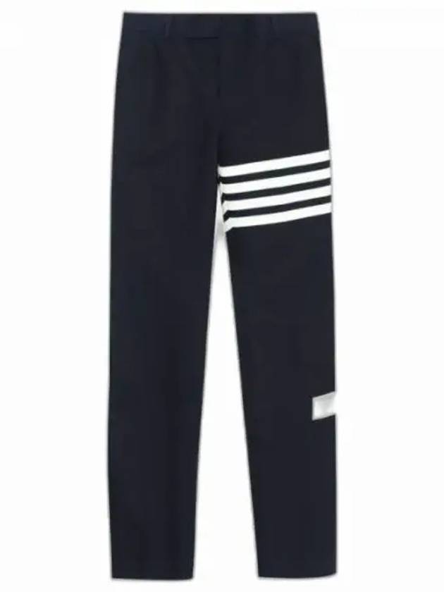 Diagonal Unconstructed Chino Straight Pants Navy - THOM BROWNE - BALAAN 2