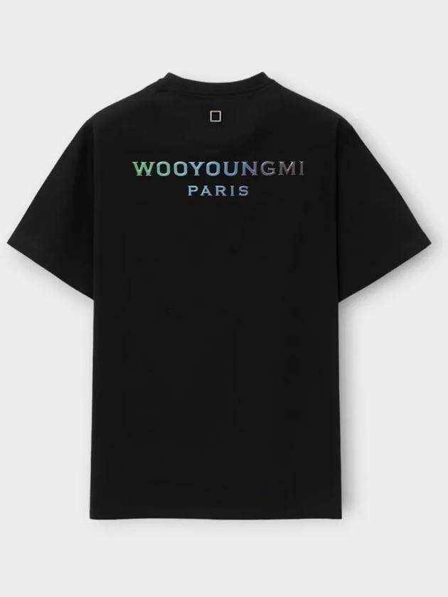 Gradient Embossed Back Logo Short Sleeve T-Shirt Black - WOOYOUNGMI - BALAAN 4