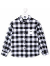 Kids Check Cotton Shirt MS027858 200 - MSGM - BALAAN 1