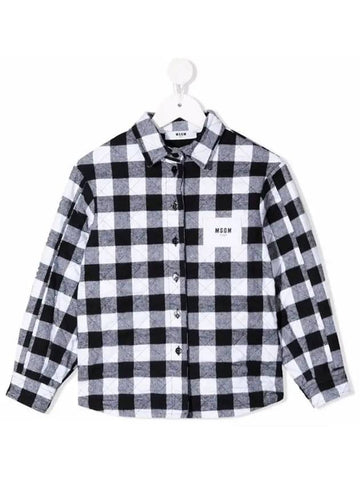 Kids Check Cotton Shirt MS027858 200 - MSGM - BALAAN 1