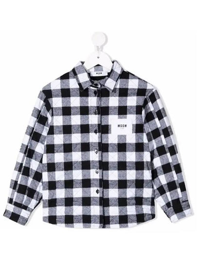 Kids Check Cotton Shirt MS027858 200 - MSGM - BALAAN 2