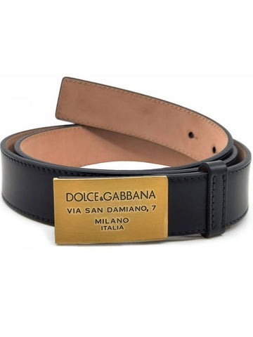 Square Buckle Leather Belt Black - DOLCE&GABBANA - BALAAN 1