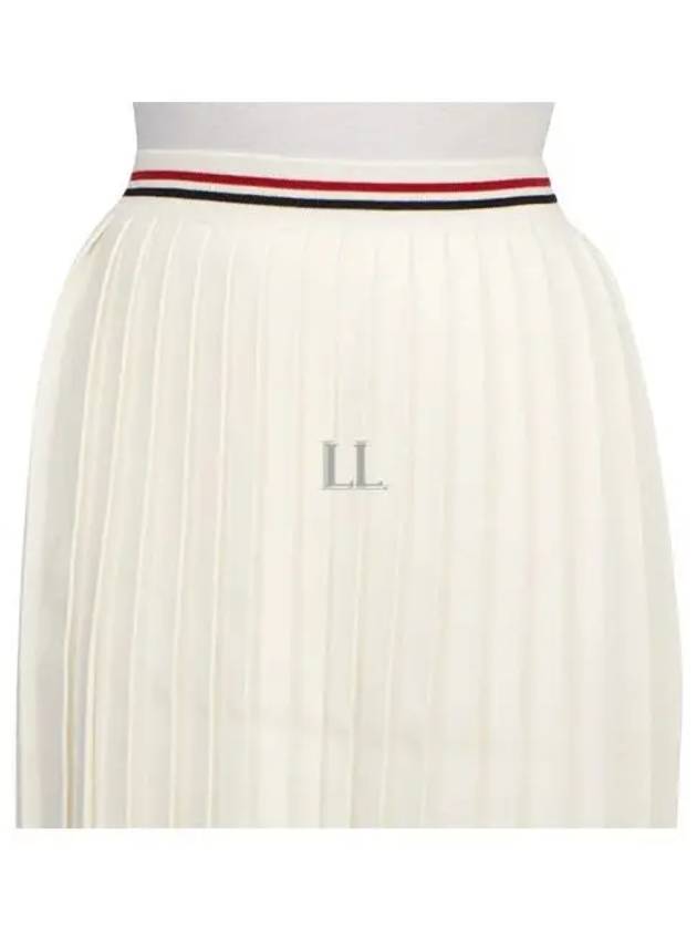 Cotton Stripe Pleated Skirt White - THOM BROWNE - BALAAN 2