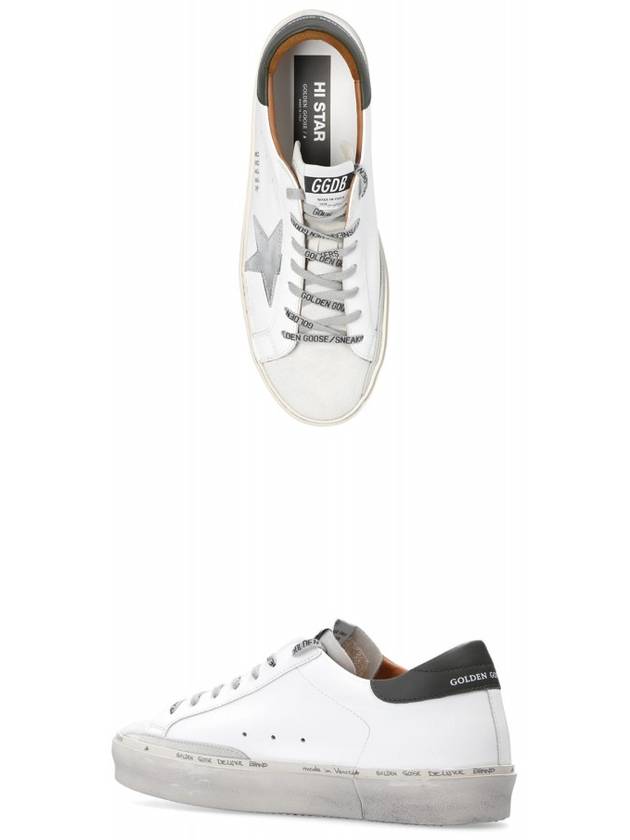 High Star Dark Green Tab Low Top Sneakers White Silver - GOLDEN GOOSE - BALAAN.