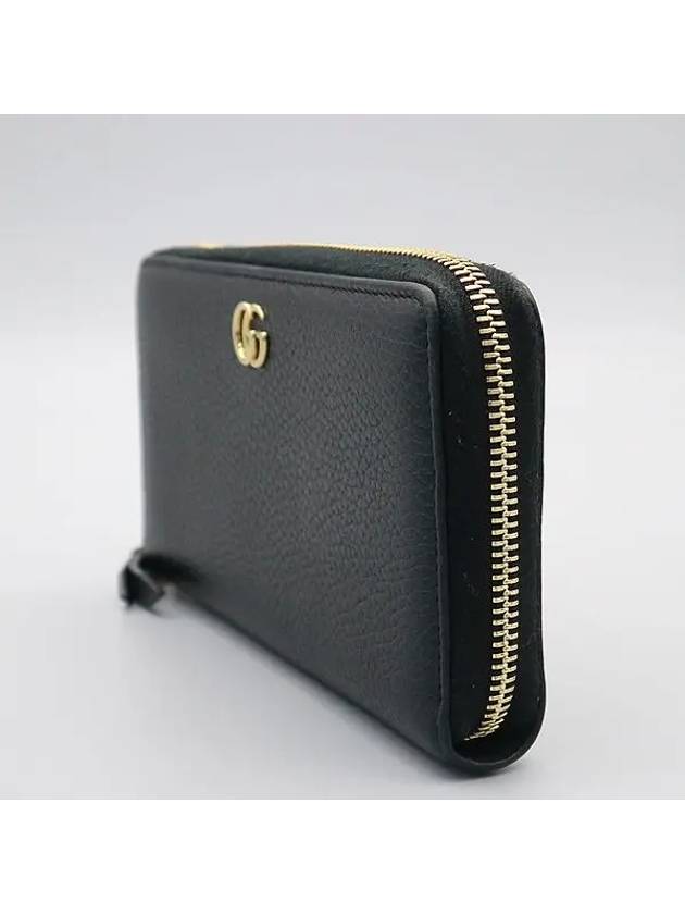 456117 Black color GG Marmont zipper leather zip up long wallet - GUCCI - BALAAN 2