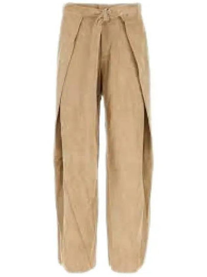 Suede Belt Strap Slacks Beige - AMI - BALAAN 2