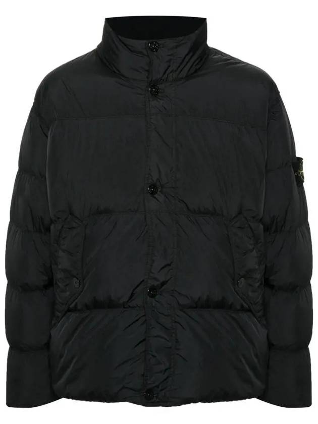 Garment Dyed Crinkle Reps Down Padding Black - STONE ISLAND - BALAAN 2