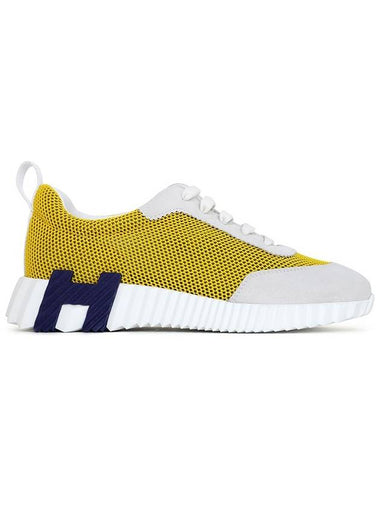 Yellow Navy Mesh Bouncing Sneakers - HERMES - BALAAN 1