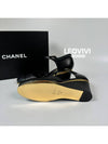 CC Logo Leather Wedge Heel Black 37 G39423 - CHANEL - BALAAN 5