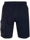 Ghost Piece Fleece Bermuda Shorts Navy - STONE ISLAND - BALAAN 1