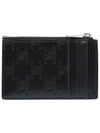 Zipper Calfskin Triomphe Embossed Card Wallet Black - CELINE - BALAAN 4