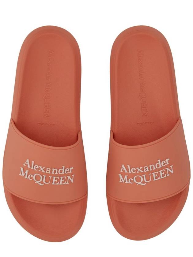 Logo Rubber Slippers Salmon Pink - ALEXANDER MCQUEEN - BALAAN 6