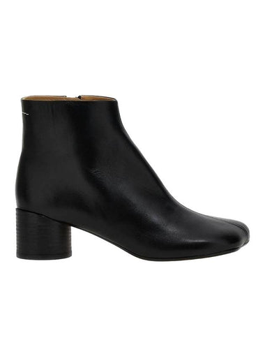 Women's Anatomic Tabi Toe Leather Middle Boots Black - MAISON MARGIELA - BALAAN 1