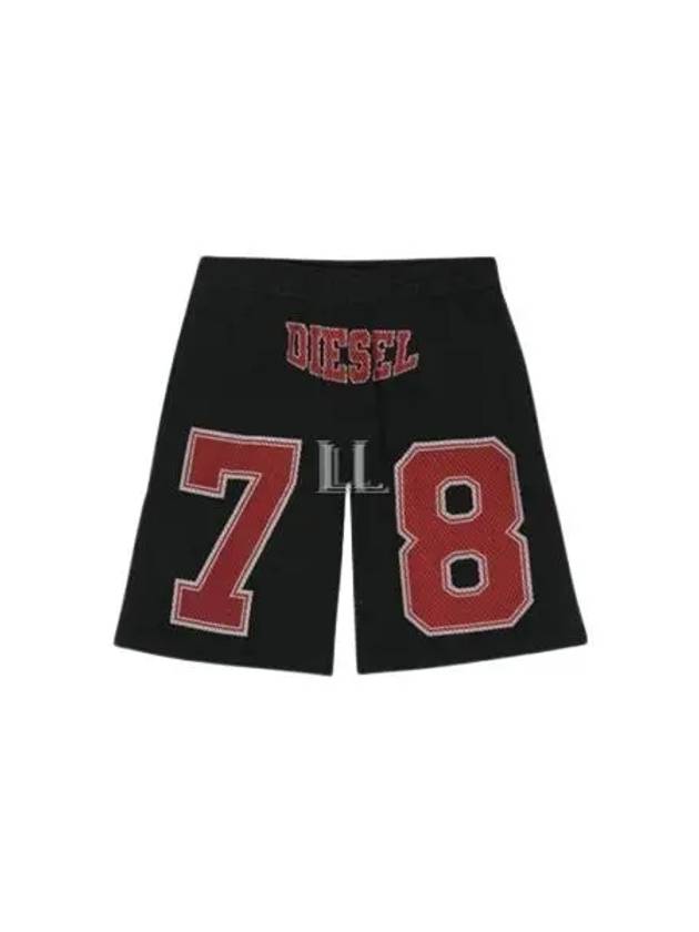 P Tain Collegiate Logo Mesh Trimmed Shorts Black - DIESEL - BALAAN 2