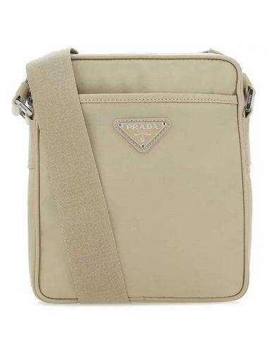 Triangle Logo Re-Nylon Saffiano Leather Cross Bag Beige - PRADA - BALAAN 1