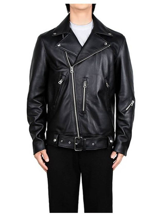 Zipper Detail Leather Jacket Black - ACNE STUDIOS - BALAAN 2