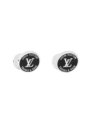 LV Award Cufflinks Black Silver - LOUIS VUITTON - BALAAN 1