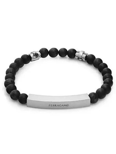 Logo Stone Small Bracelet Black - SALVATORE FERRAGAMO - BALAAN 2