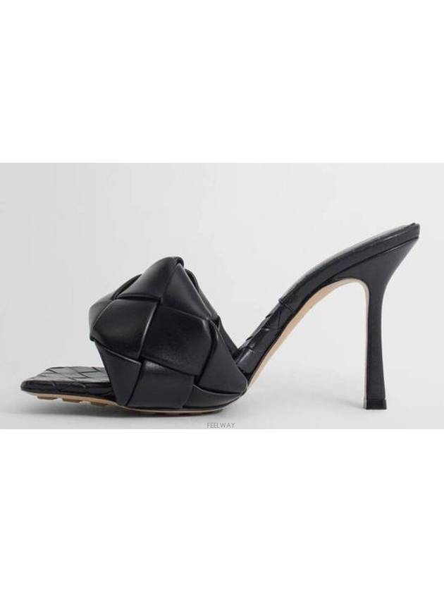 Lido Intrecciato Sandal Heels Black - BOTTEGA VENETA - BALAAN 6