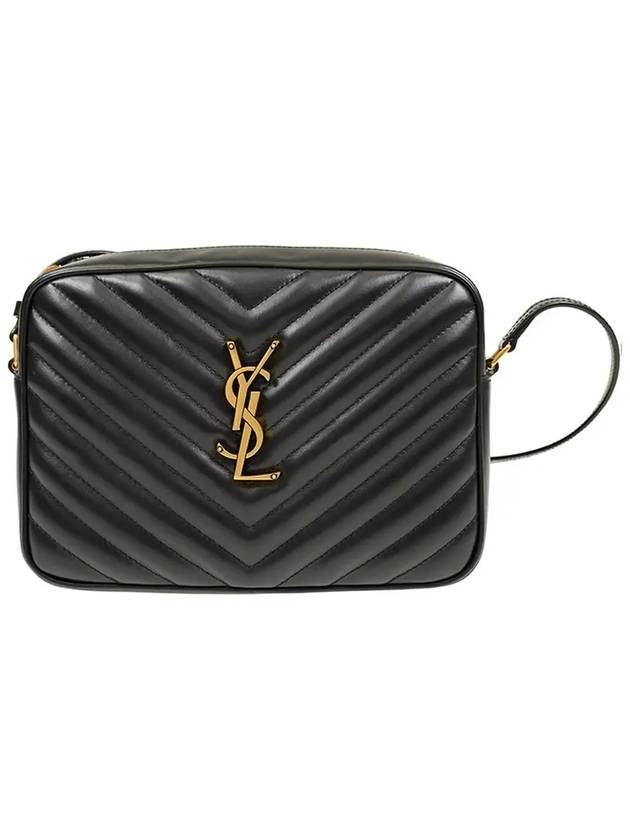 Lou Logo Quilting Cross Bag Black - SAINT LAURENT - BALAAN 3