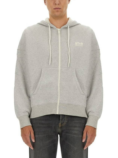 Star Logo Zip-Up Hoodie Melange Grey - GOLDEN GOOSE - BALAAN 2