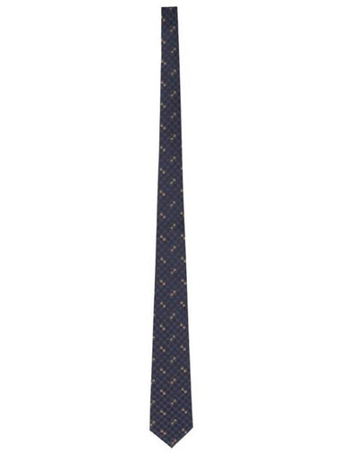 GG Horsebit Embroidery Silk Jacquard Tie Dark Blue - GUCCI - BALAAN 1