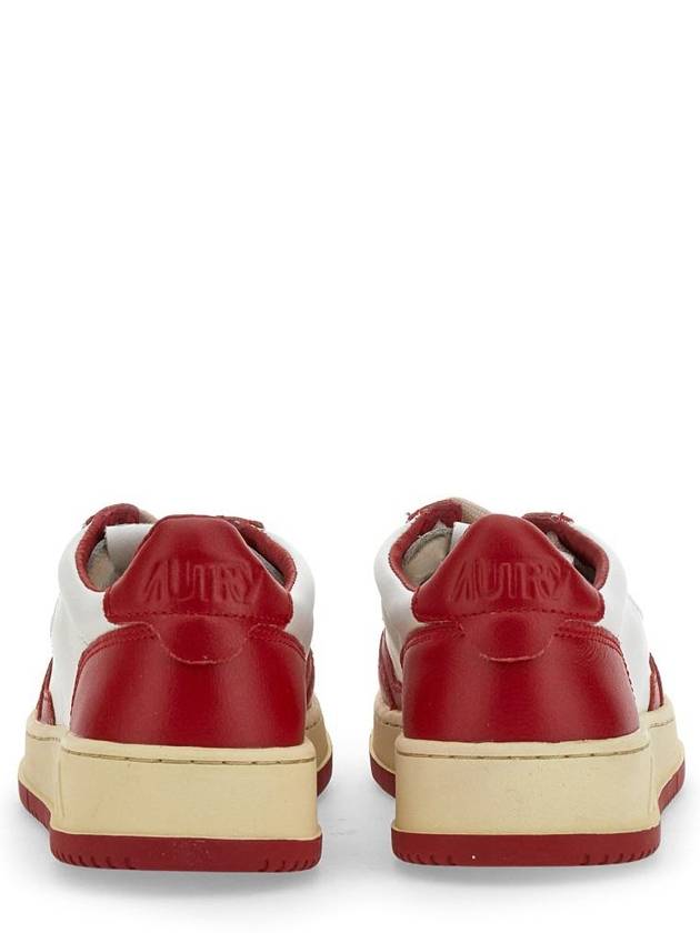 Men's Medalist Low Leather Sneakers White Red - AUTRY - BALAAN 4