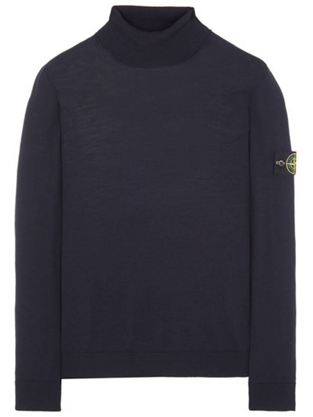 Wappen Patch Virgin Wool Turtleneck Navy - STONE ISLAND - BALAAN 2